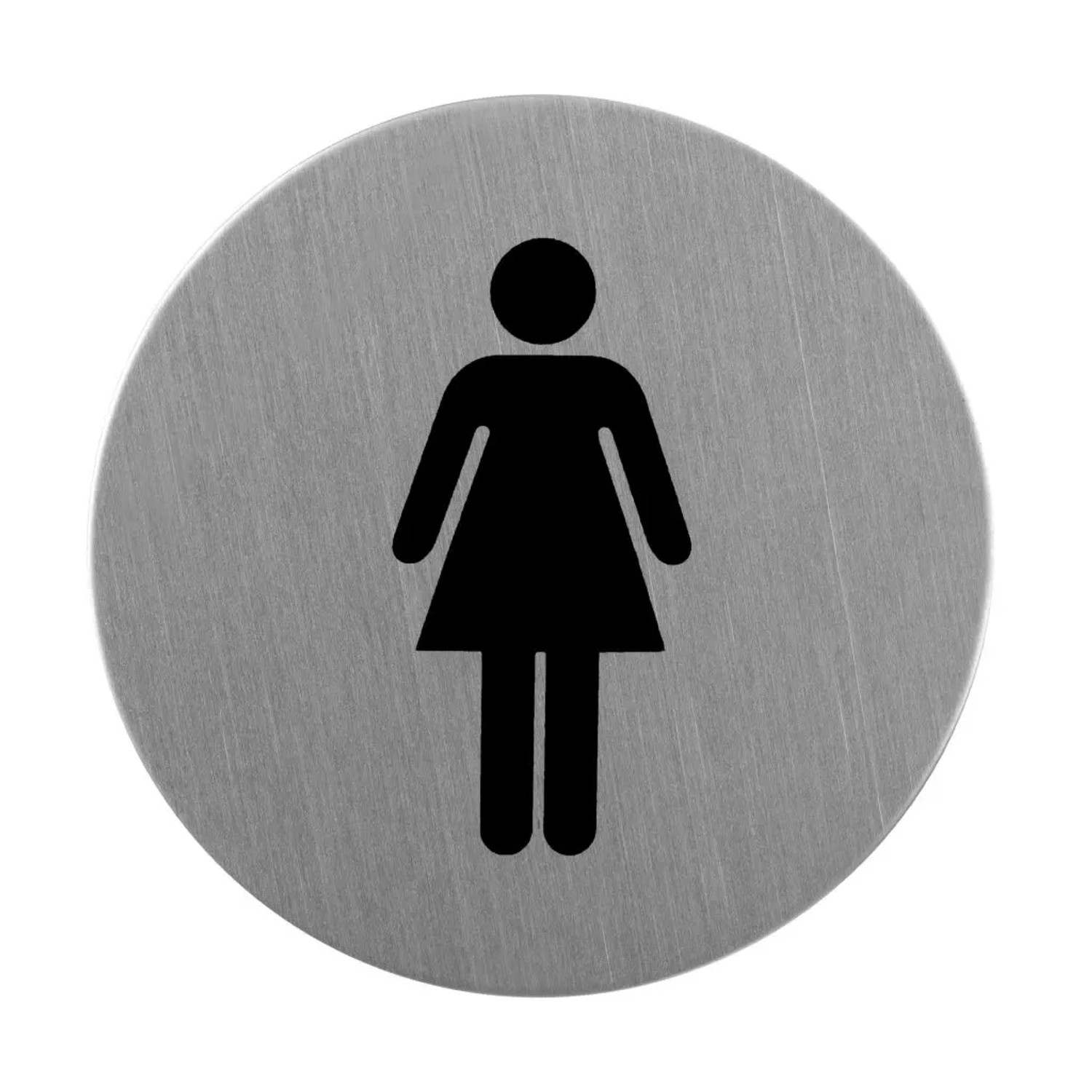 Walteco Označení dveří "WC ženy" nerez samolepicí, pr. 75 mm