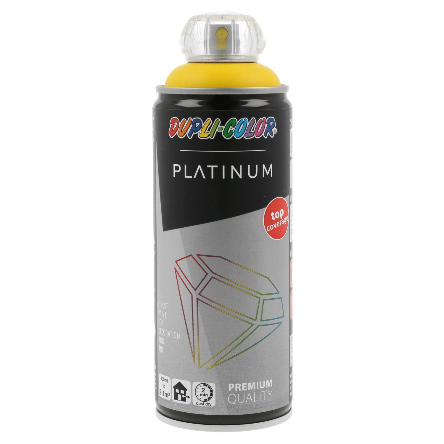 DUPLI-COLOR Lak ve spreji PLATINUM hedvábně matný, RAL 1023 žlutá dopravní 400ml
