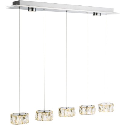 GLOBO LED závěsné svítidlo AMUR, 48 W, chrom, 82 x 16 x 120 cm