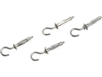 LUX-TOOLS Kovová dutinová hmoždinka 4 x 34 mm, vč. háku M4 x 70 mm, 4 ks