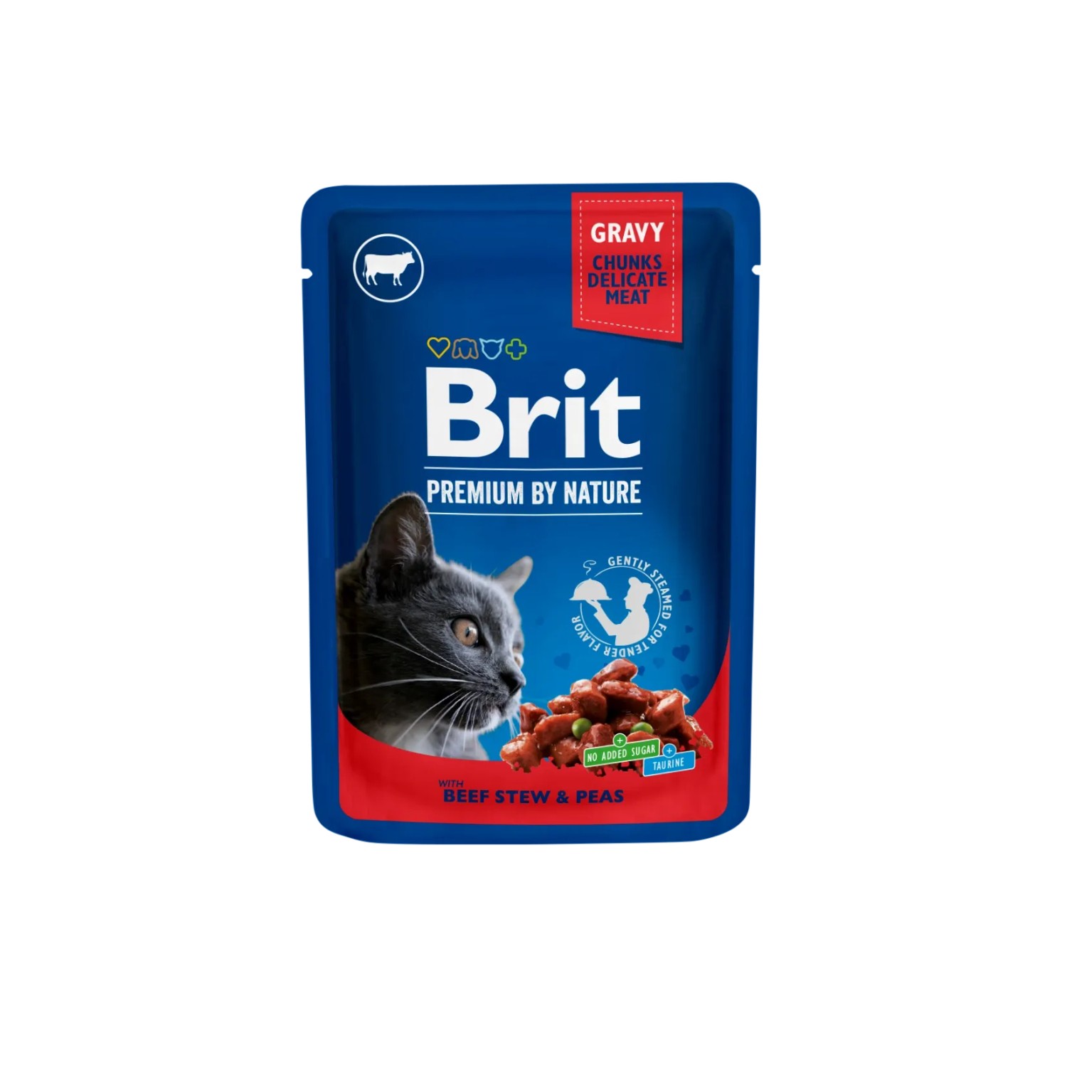 Brit Premium Cat kapsa with Beef Stew & Peas 100 g - 1Ks