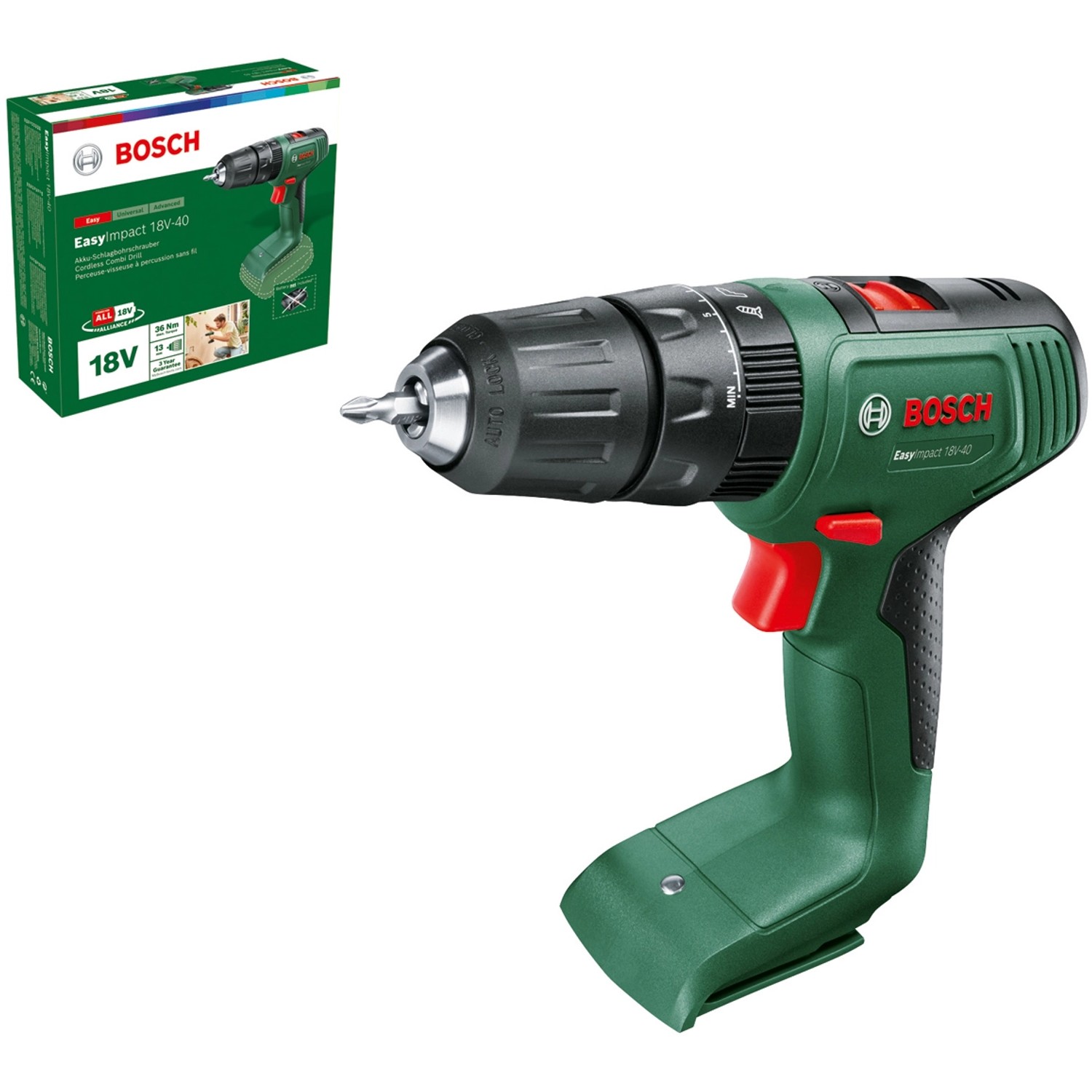 Bosch Aku kombinovaná vrtačka Easy Impact 18V-40, bez aku