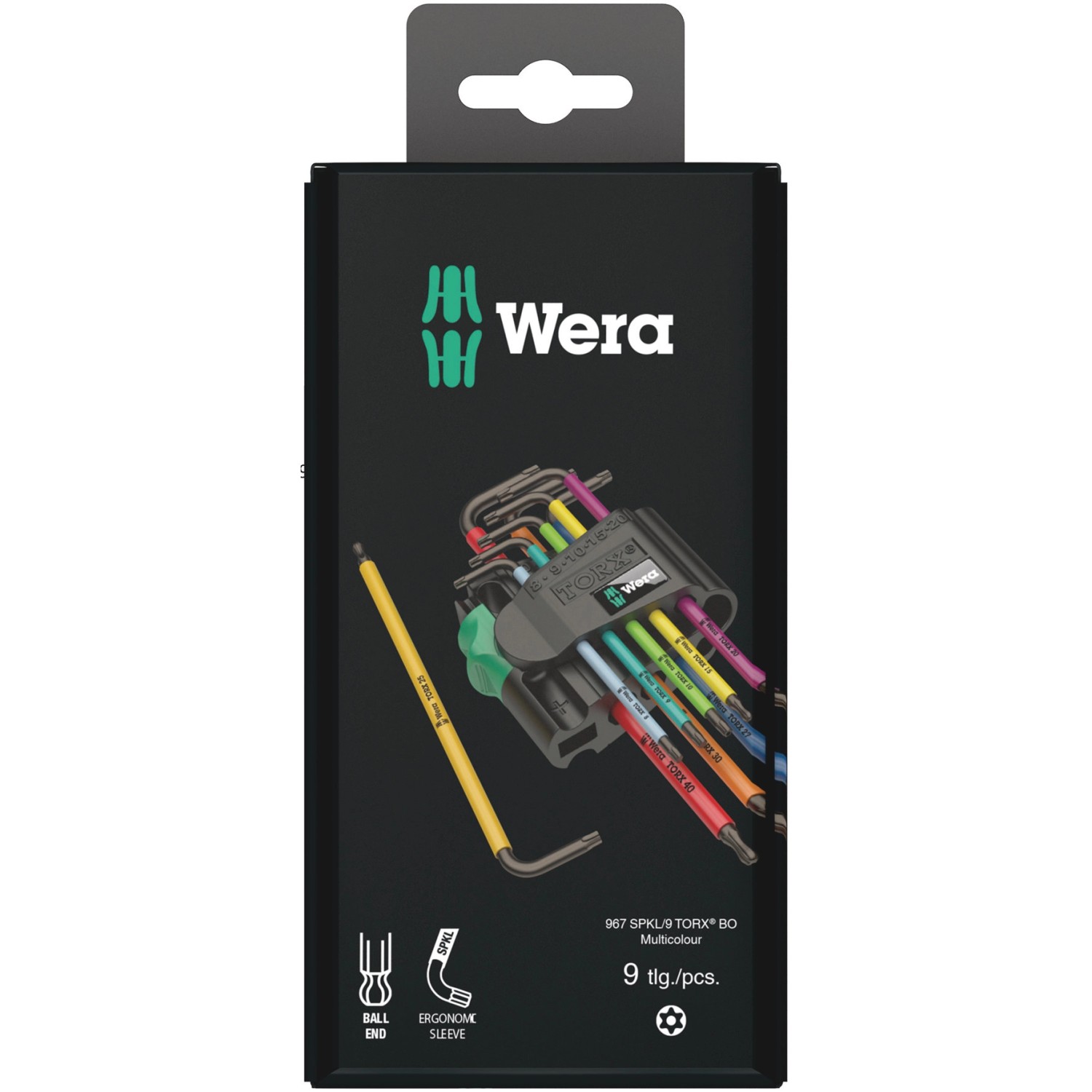 Wera Sada úhlových klíčů 967/9 TX BO Multicolour 1 SB BlackLaser, 9dílná