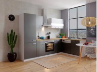 Respekta Kuchyně Malia L šedá/ořech 280 cm-skloker.d./digestoř/myčka/lednice(2)