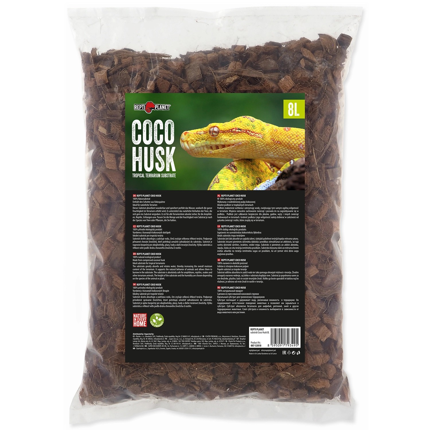 Repti Planet Substrát pro tropická terária Coco Husk, 8 l
