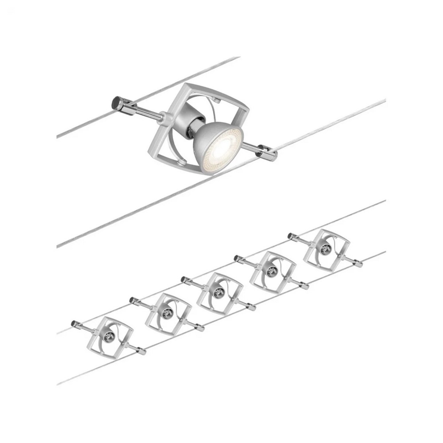 Paulmann Lankový systém svítidel Mac II Basisset, set 5 bodovek, matný chrom