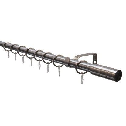 Gardinia Kompletní sada záclonové tyče válec pr. 19mm, kov vzhled nerezu, 120 cm