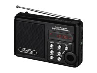 Sencor Kapesní rádio SRD 215 B s USB/MP3, černá