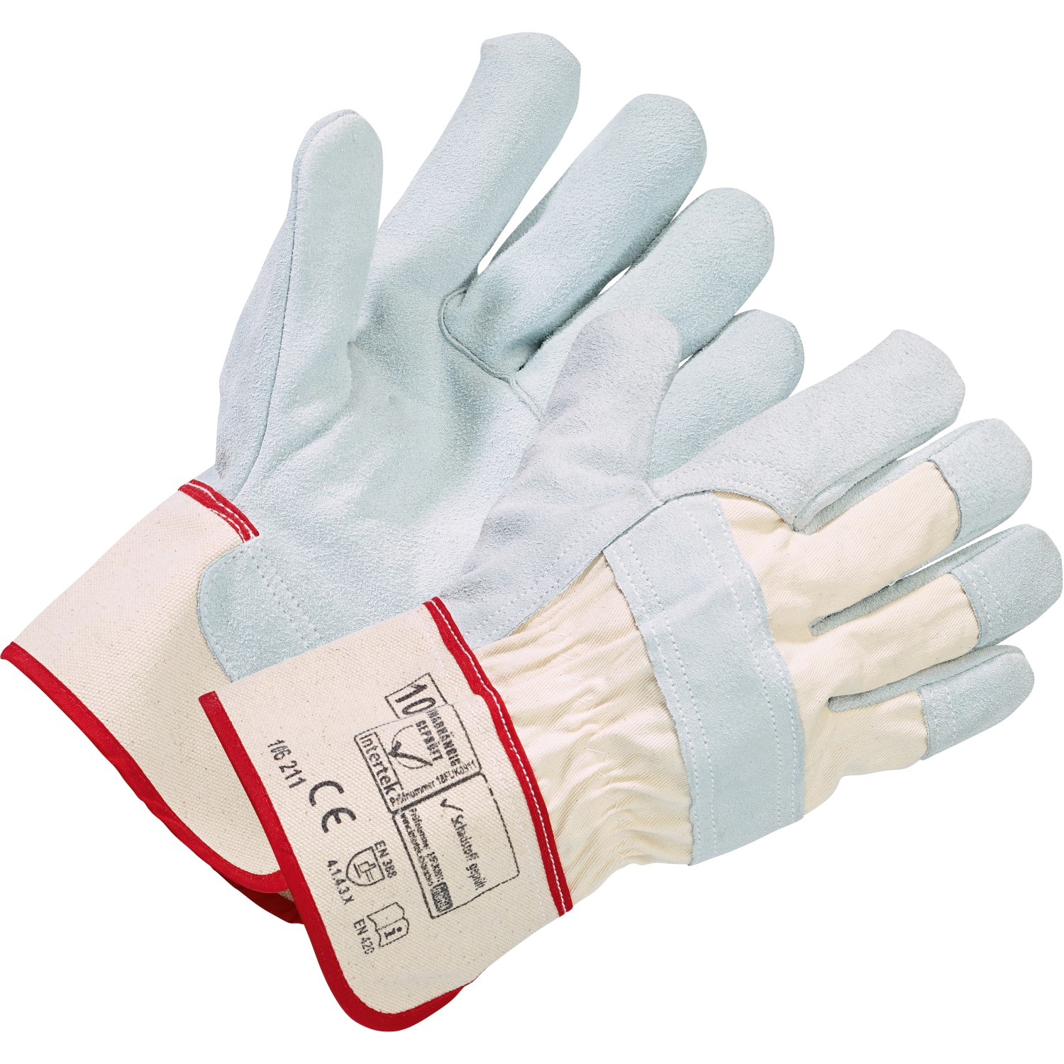 Pracovní kožené rukavice, vel. 10