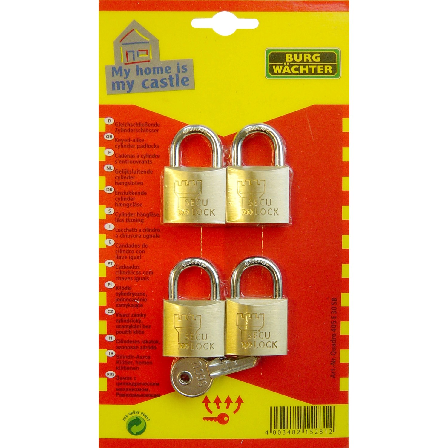 Burg Wächter Visací zámek Set Quadro 405 30 SB