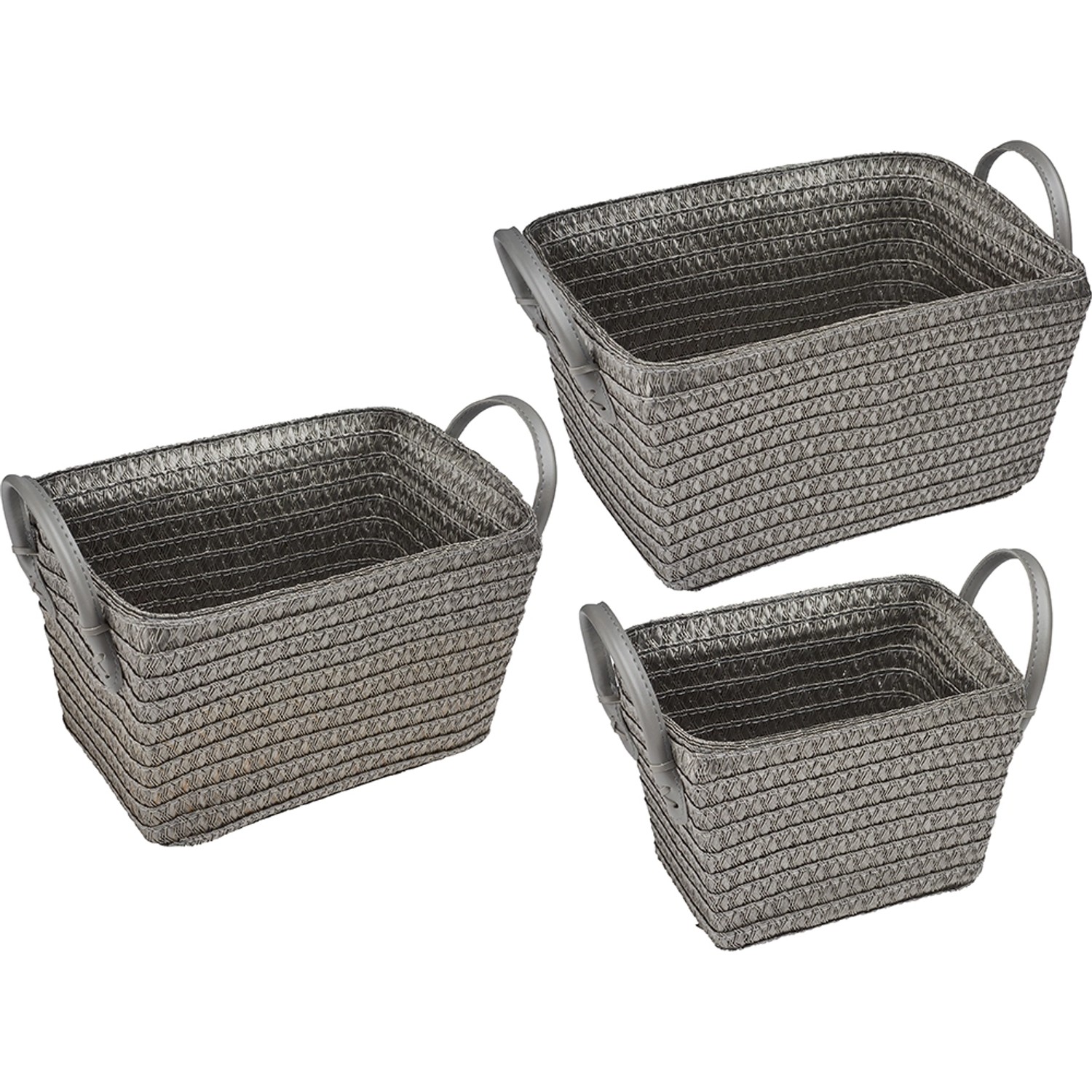 baliv Sada úložných košíků Retro Futures 3dílná šedá