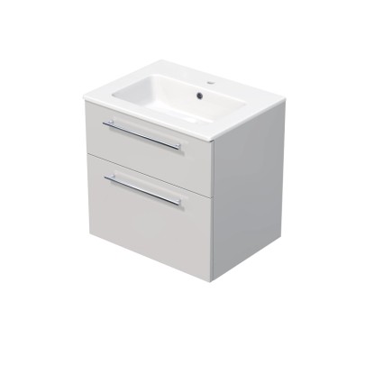 INTEDOOR Koupel.skříň+umyvadlo BEE, úchyt chrom, 2 zás., š. 61 cm, bílá lesk