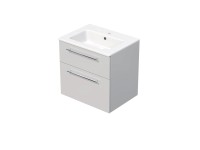 INTEDOOR Koupel.skříň+umyvadlo BEE, úchyt chrom, 2 zás., š. 61 cm, bílá lesk