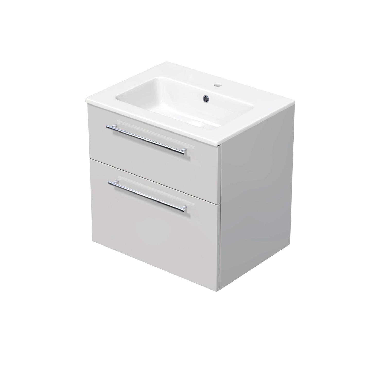 INTEDOOR Koupel.skříň+umyvadlo BEE, úchyt chrom, 2 zás., š. 61 cm, bílá lesk