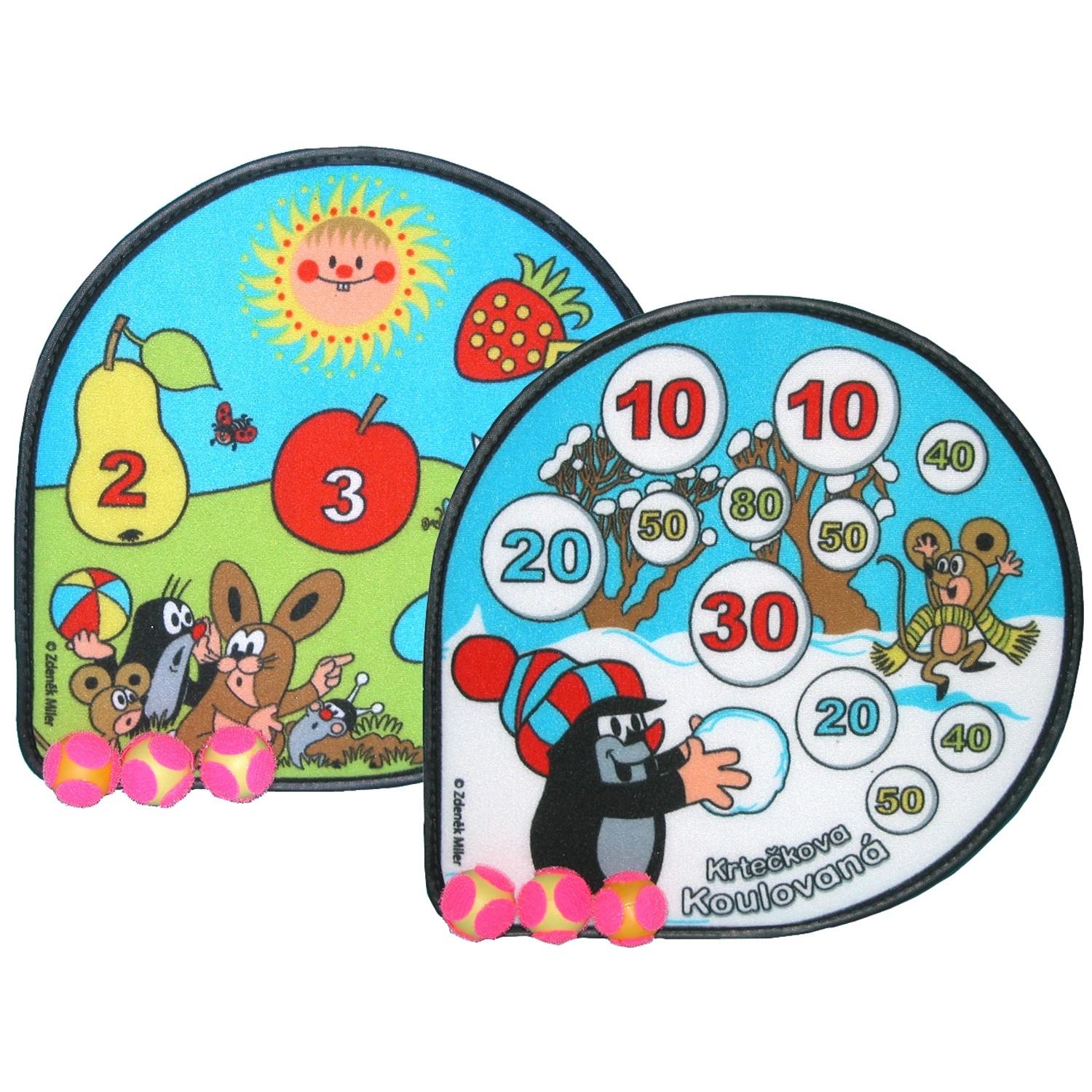 Wiky Terč motiv Krteček suchý zip ,různé druhy, 1 ks, 32 x 31 cm