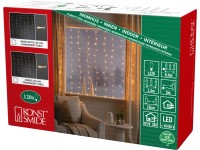 Konstsmide LED světelný závěs do okna, jantarová, 120 diod, 140 cm