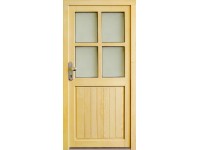 PANTO Dřevěné vedlejší vchodové dveře NET-502 přírodní smrk, 98 x 200 cm, L PANTO Dřevěné vedlejší vchodové dveře NET-502 přírodní smrk, 98 x 200 cm, L
