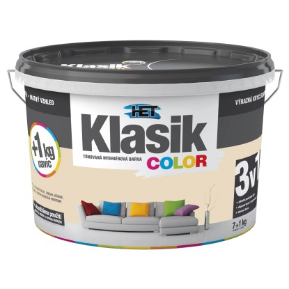 HET Klasik COLOR Tónovaná interiérová barva KC 0217 béžová kávová, 7 + 1 kg