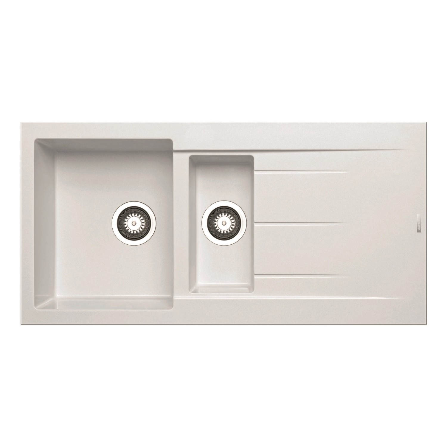 Pyramis Granitový dřez s odkapávačem Athlos 1 1/2B 1D, snow, 100 x 50 cm