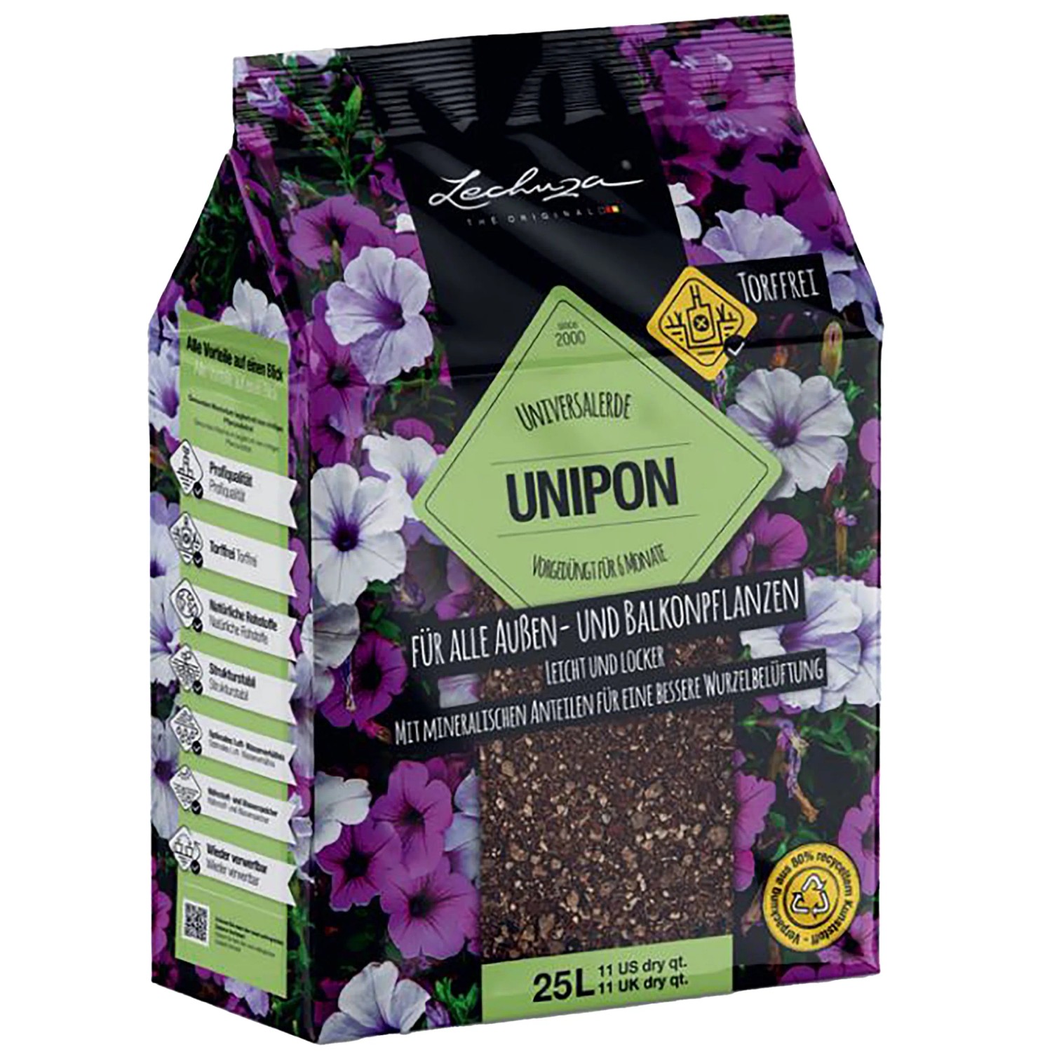 LECHUZA UNIPON Univerzální substrát pro venkovní a balkónové rostliny 40 l