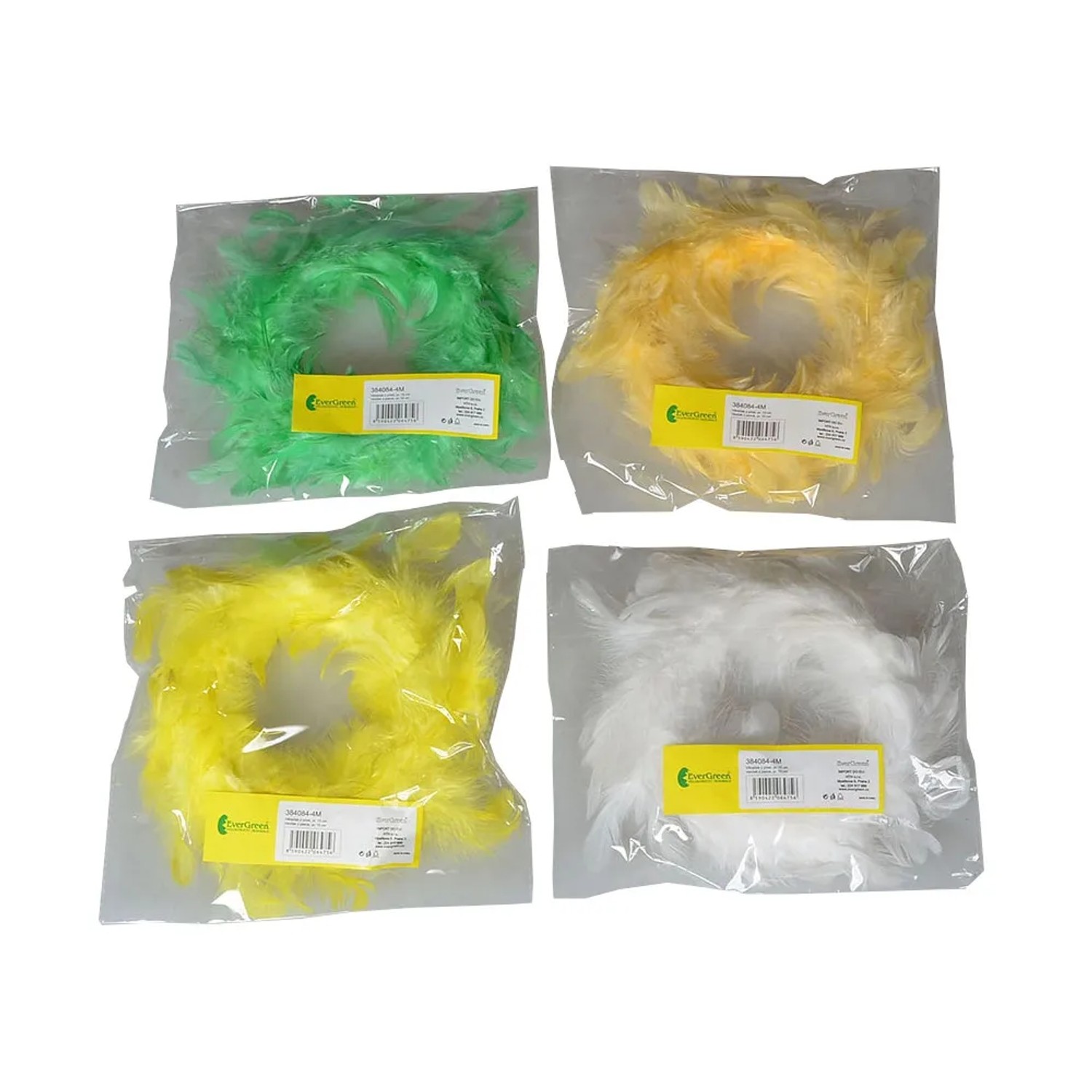 Věnec z pírek, 4 varianty, pr. 15 cm