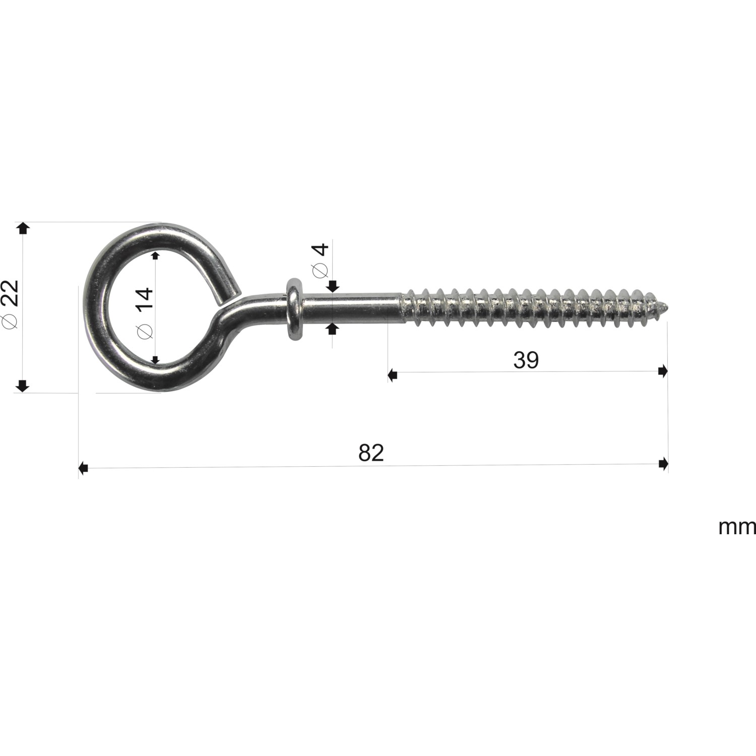 D.I.P. Hmoždinka uzlovací s lemem a s okem zavřeným, znb, 8 PE, 3 ks