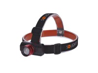 SOLIGHT LED čelová svítilna nabíjecí, 3 W, 150 lm, zoom, černá