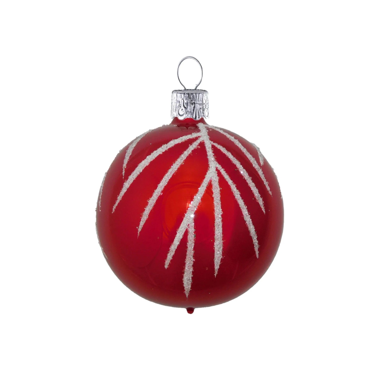 ORNEX Koule skleněná červená větvičky 80 mm