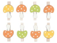 Anděl Přerov Muchomůrky dřevěné na kolíčku var. 2, 3,5 cm, 8 ks Anděl Přerov Muchomůrky dřevěné na kolíčku var. 2, 3,5 cm, 8 ks