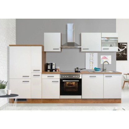 Flex-Well Kuchyně Vintea 310 cm/typ 3-lednice/trouba/varná deska/digestoř/myčka