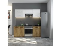 Deftrans Kuchyňská sestava Mito, zlatý dub/bílá, 200 cm