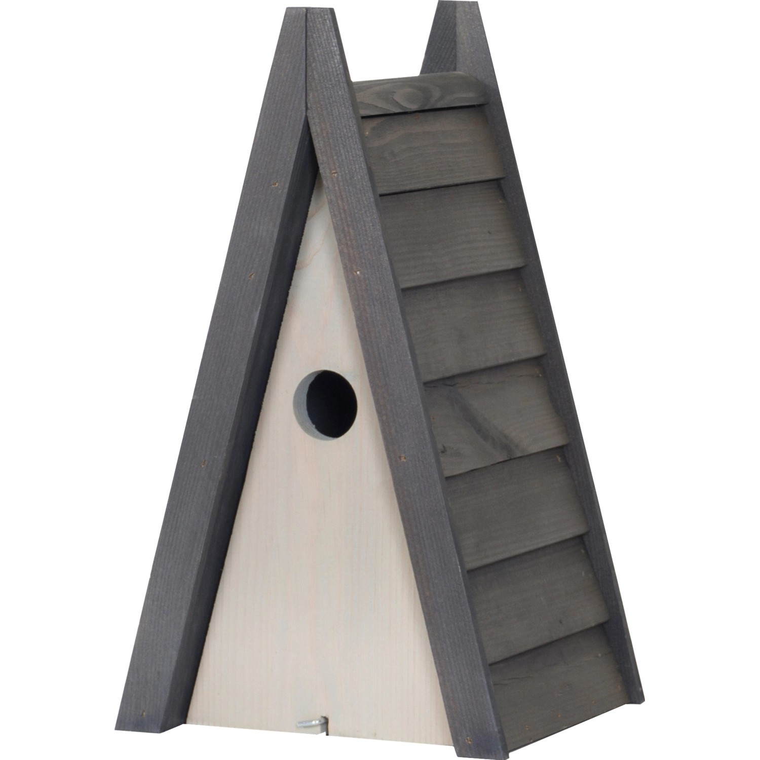 Ptačí budka trojúhelníková FSC  světle šedá - antracitová