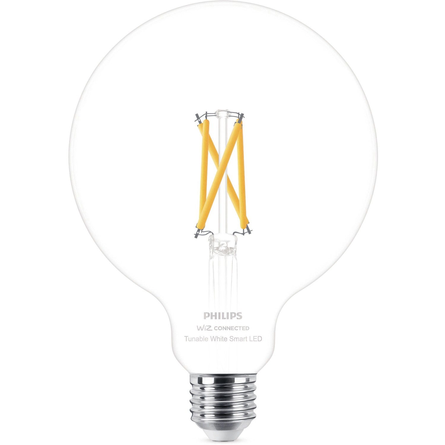Philips Chytrá LED žárovka Filament E27 G125, 7 W, 806 lm, 2700-6500 K, čirá
