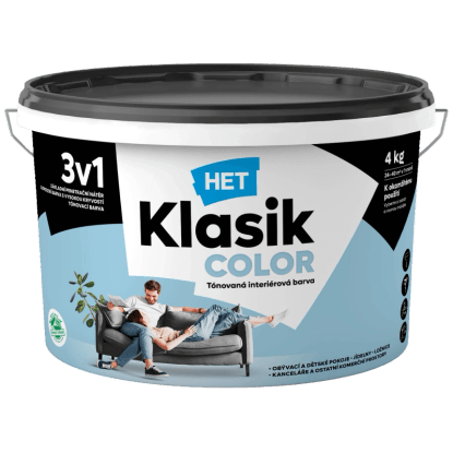 HET Klasik COLOR Tónovaná interiérová barva KC 0427 modrá nebeská, 4 kg