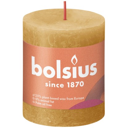 Bolsius Svíčka válcová Rustic Honeycomb Yellow 68 x 80 mm