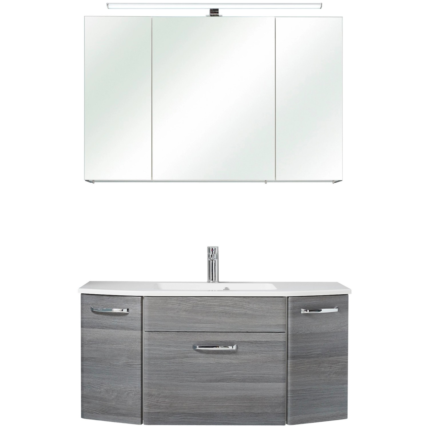 Pelipal Koupelnový nábytek Zoey - umyv.+skříňka+zrc.skříň., grafit, 112 cm