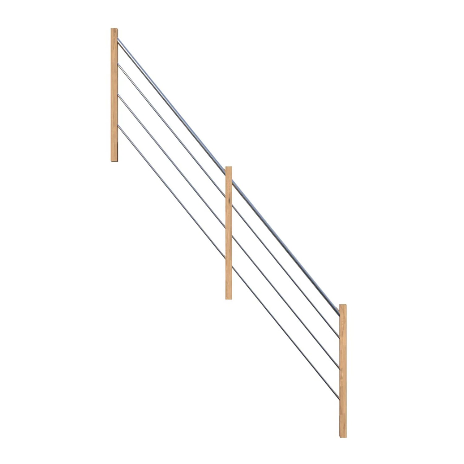 StarWood Nerezové a dřevěné zábradlí dubové levé 365 cm