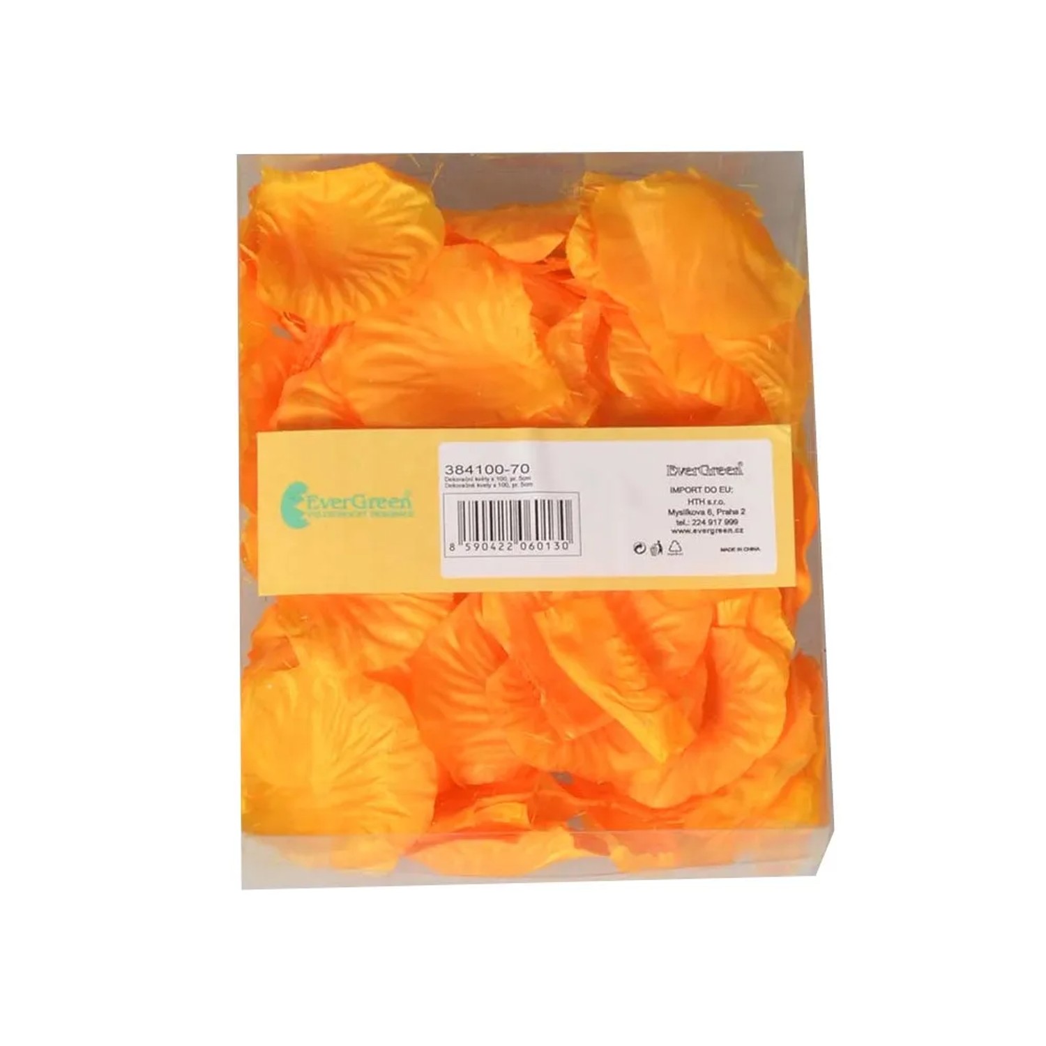 Dekorační okvětní lístky 100 ks, pr. 5 cm, oranžové