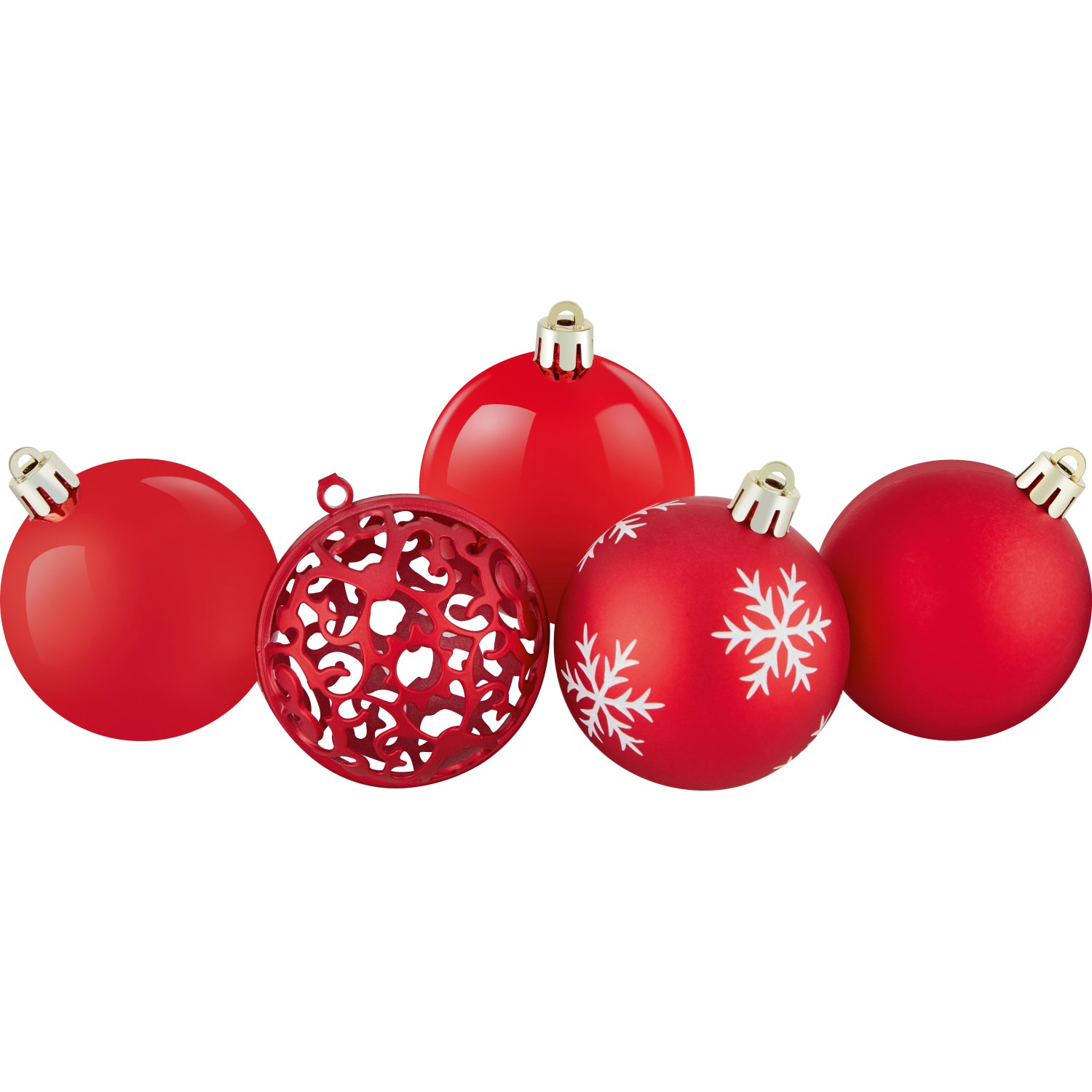 Sada vánočních ozdob Ornament koule plastové matné/lesklé červené pr. 6 cm, 25ks