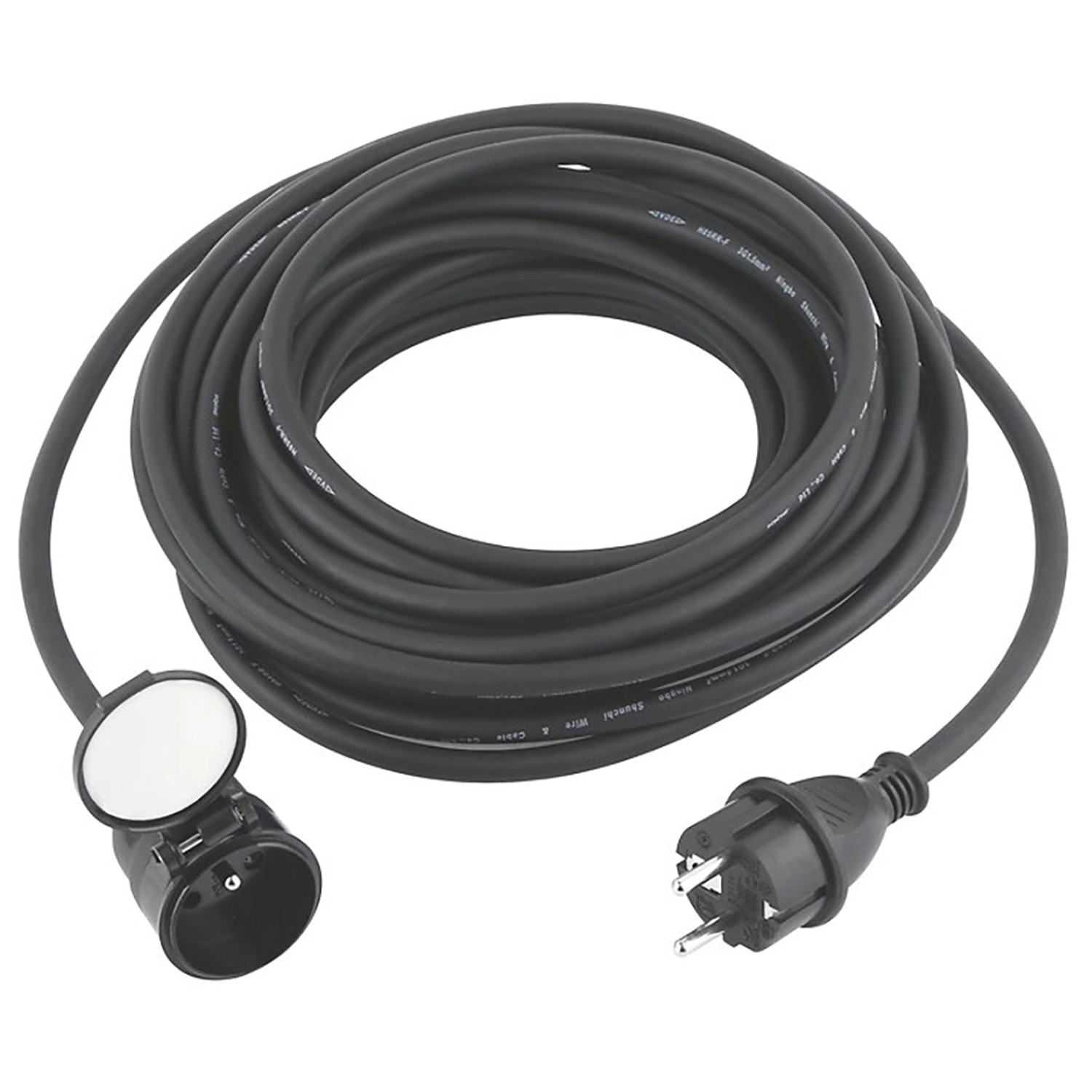 Prodlužovací kabel venkovní gumový, černý, 10 m