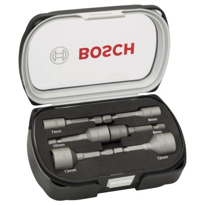 Sada nástrčných klíčů Bosch, 6-13 mm, 6dílná sada v kufříku.