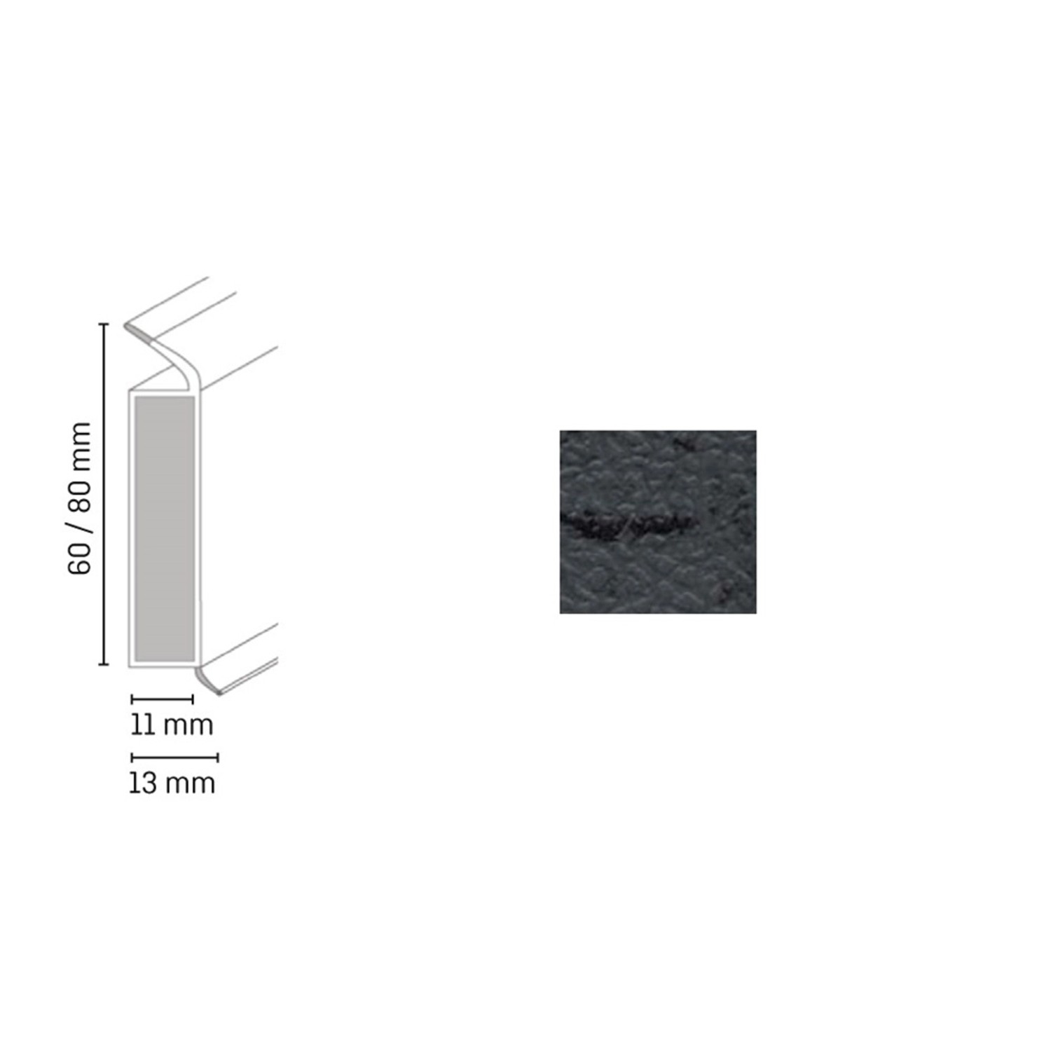 Döllken Profiles Lišta EP 60/13 flex life 2343 břidlice 60 x 13 x 2500 mm
