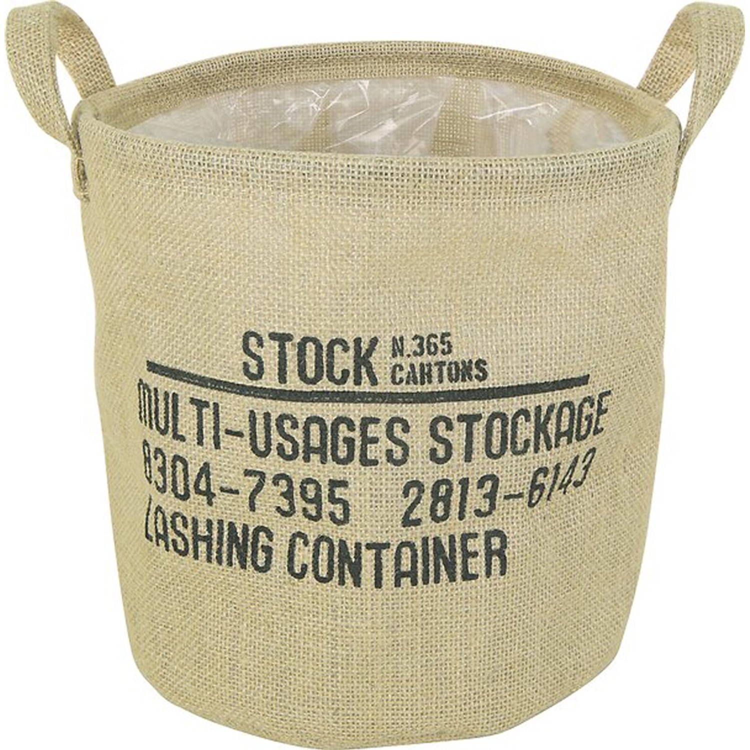 Košík na rostliny jutový popsaný 24 cm