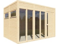 Bertilo Dřevěný domek na nářadí Cubus 3 Office, přírodní, 337 x 234 cm Bertilo Dřevěný domek na nářadí Cubus 3 Office, přírodní, 337 x 234 cm