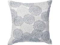 Naplněný polštář  květiny, bílo-šedý, 40 x 40 cm