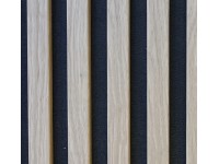 ASKO Designový akustický panel, světlý dub / černý filc, 18 x 400 x 2600 mm ASKO Designový akustický panel, světlý dub / černý filc, 18 x 400 x 2600 mm