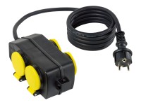 Zásuvková lišta H05RR-F 3 x 1,5 mm2 4 zásuvky 2 m černá