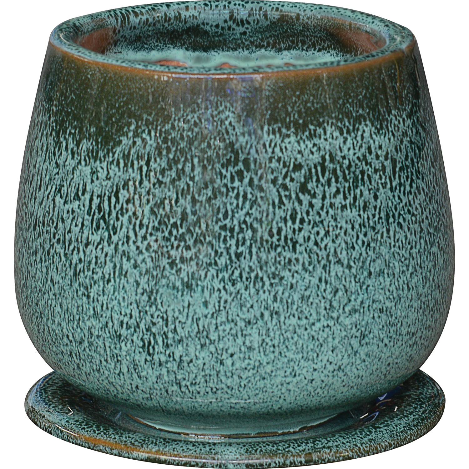 Obal keramický 14,5 cm x průměr 14,5 cm zelený