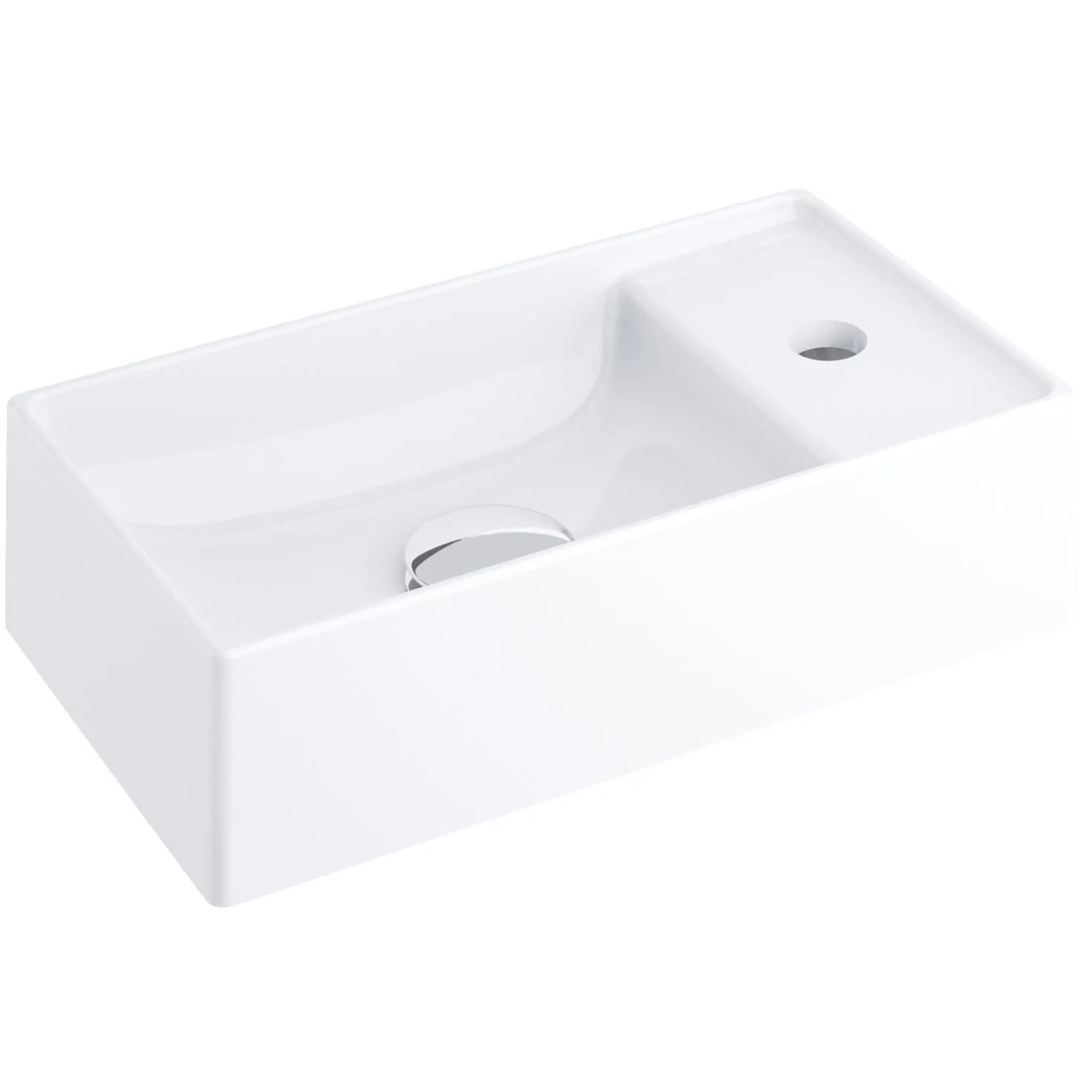 Levně RAVAK Umyvadlo bez přepadu VEDA Wall 40 P keramické bílé 40,8 x 22,2 x 9,5 cm