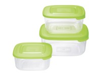 Tontarelli Sada dóz na potraviny čtverec, zelená, 3 ks